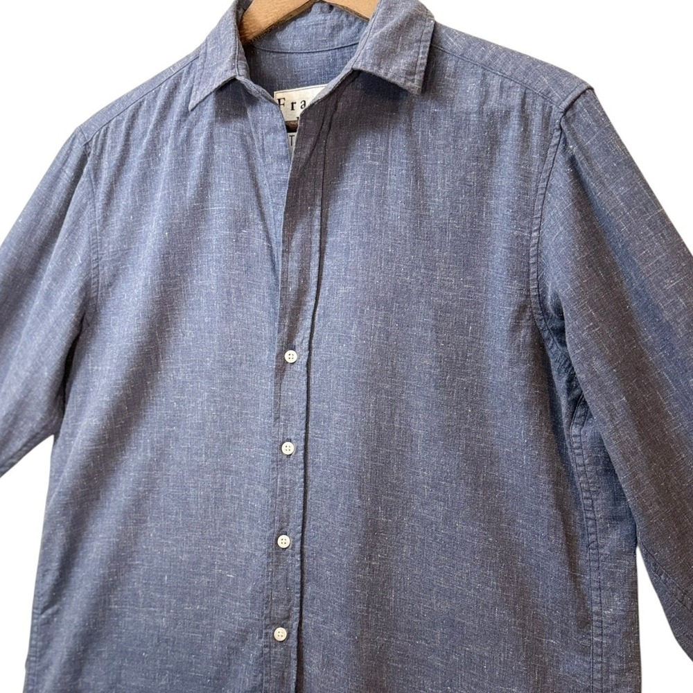 Frank & Eileen Hunter Shirt Dress S Heathered Atlantic Blue Cotton Coastal - Picture 4 of 8
